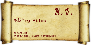 Móry Vilma névjegykártya