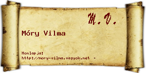 Móry Vilma névjegykártya